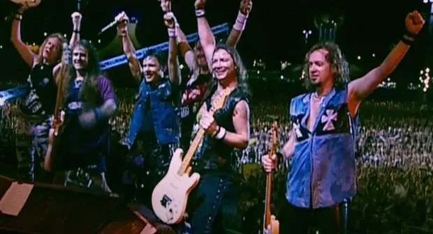 Iron Maiden on stage for Rock in Rio in Iron Maiden: Burning Ambition.