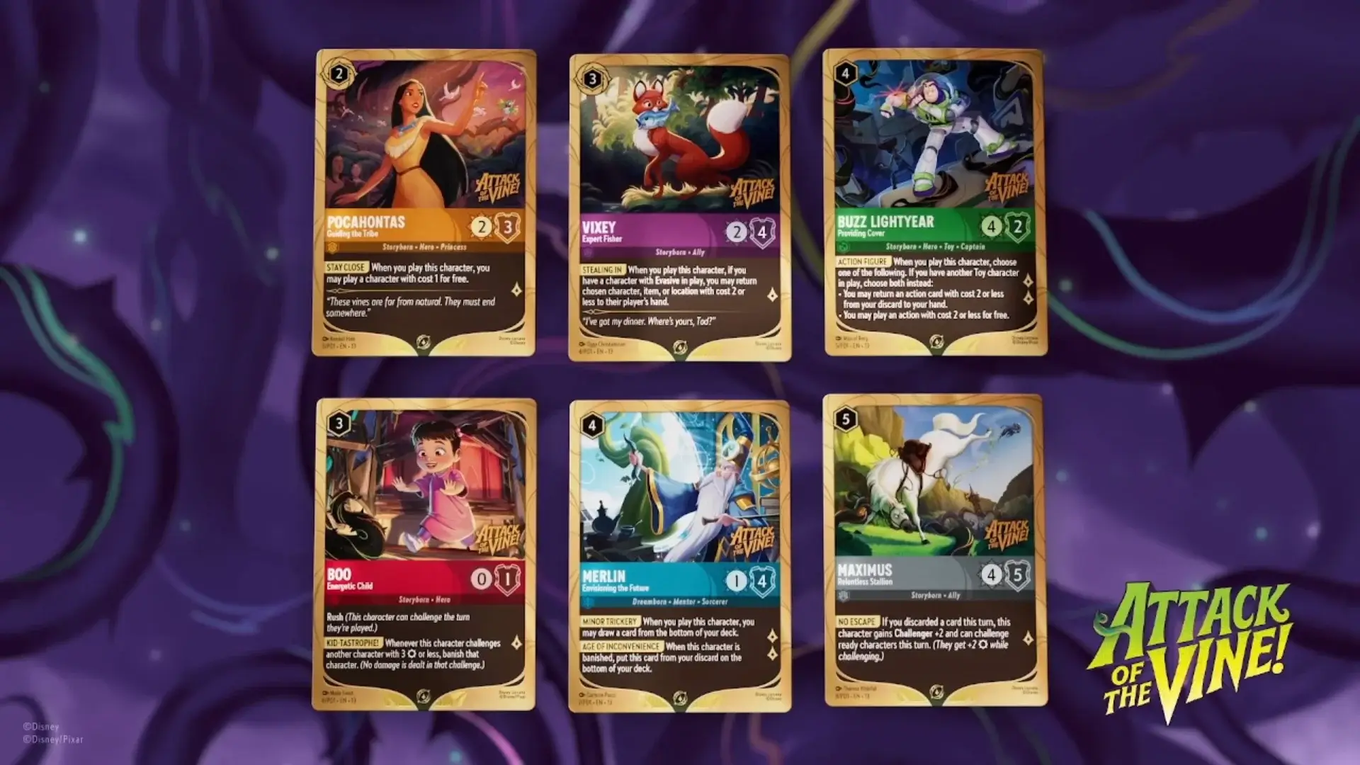 Attack of the Vine's pre-release promo cards, shown in two rows.