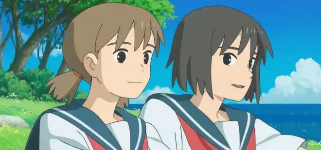 two girls standing