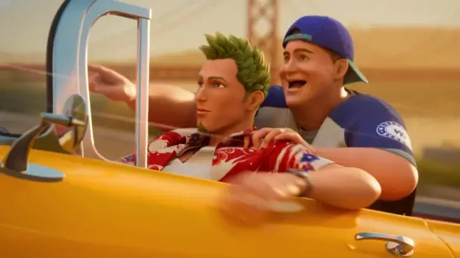An eager passenger points ahead as Axel speeds on in the Crazy Taxi: World Tour announcement trailer.