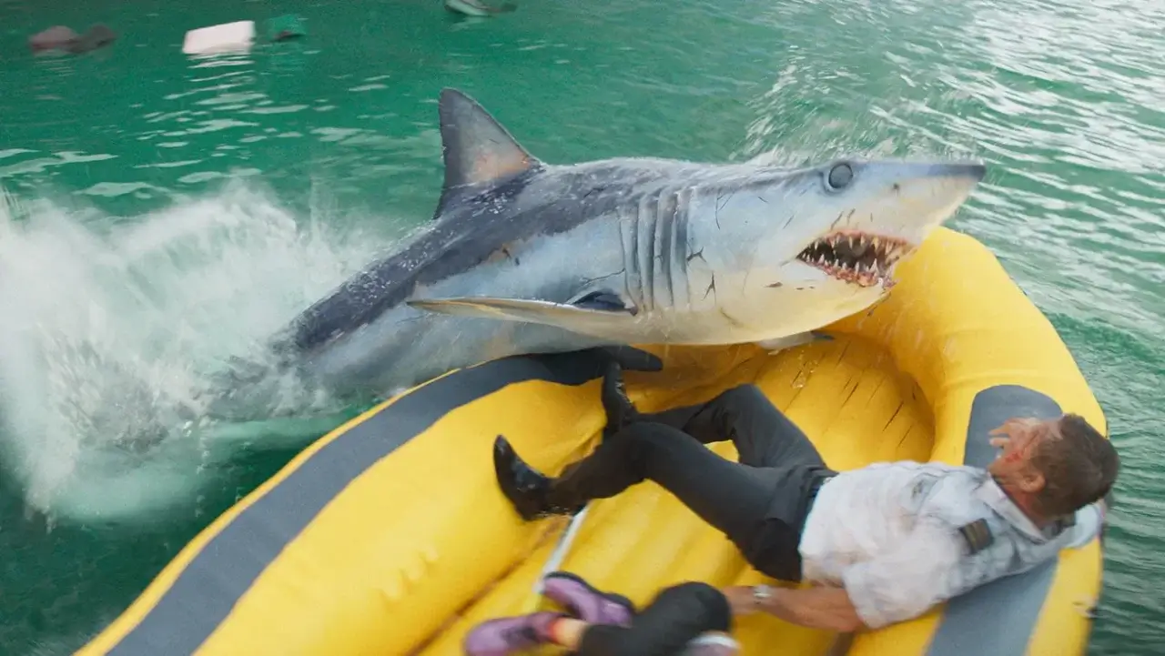 A shark attacking in Deep Water.