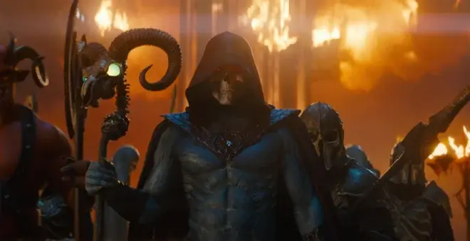 Skeletor looking menacing in Masters of the Universe.