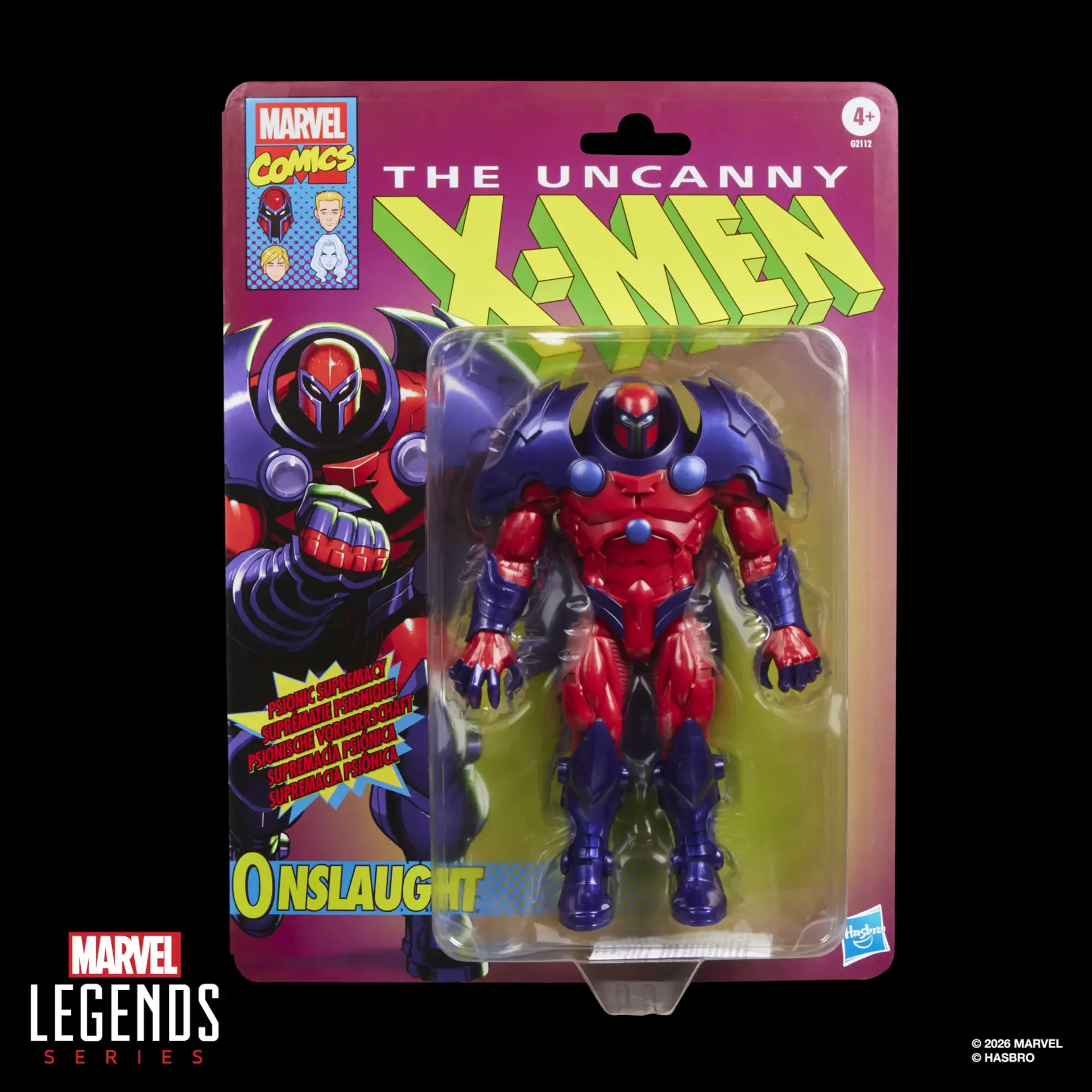 The package art for the Marvel Legends Series variant of The Uncanny X-Men's Onslaught.