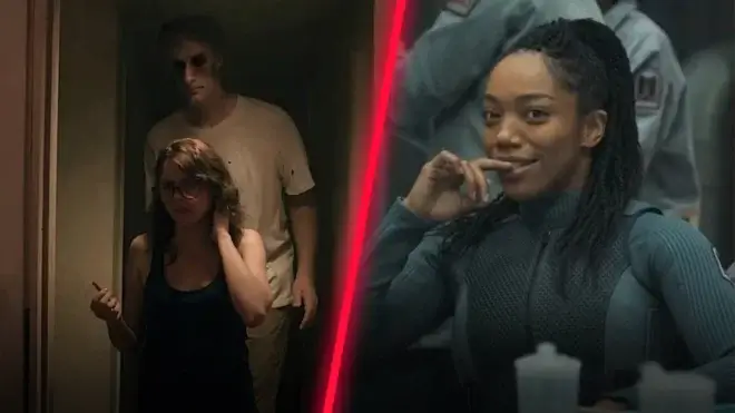 It Follows and Naomi Ackie split image.
