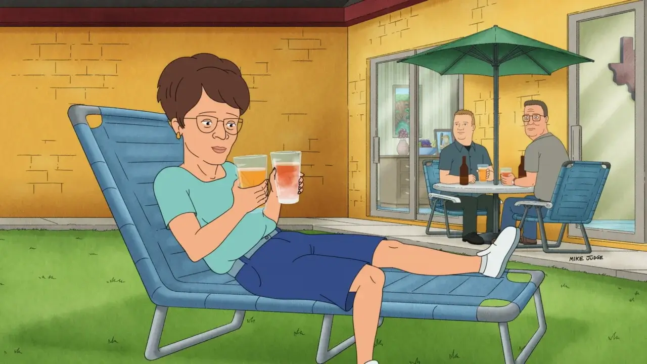 Peggy enjoying some drinks.