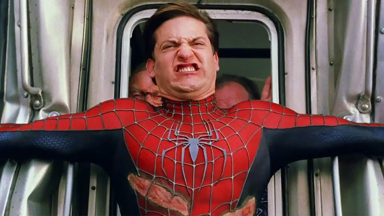 Spider-Man stops the train in Spider-Man 2.