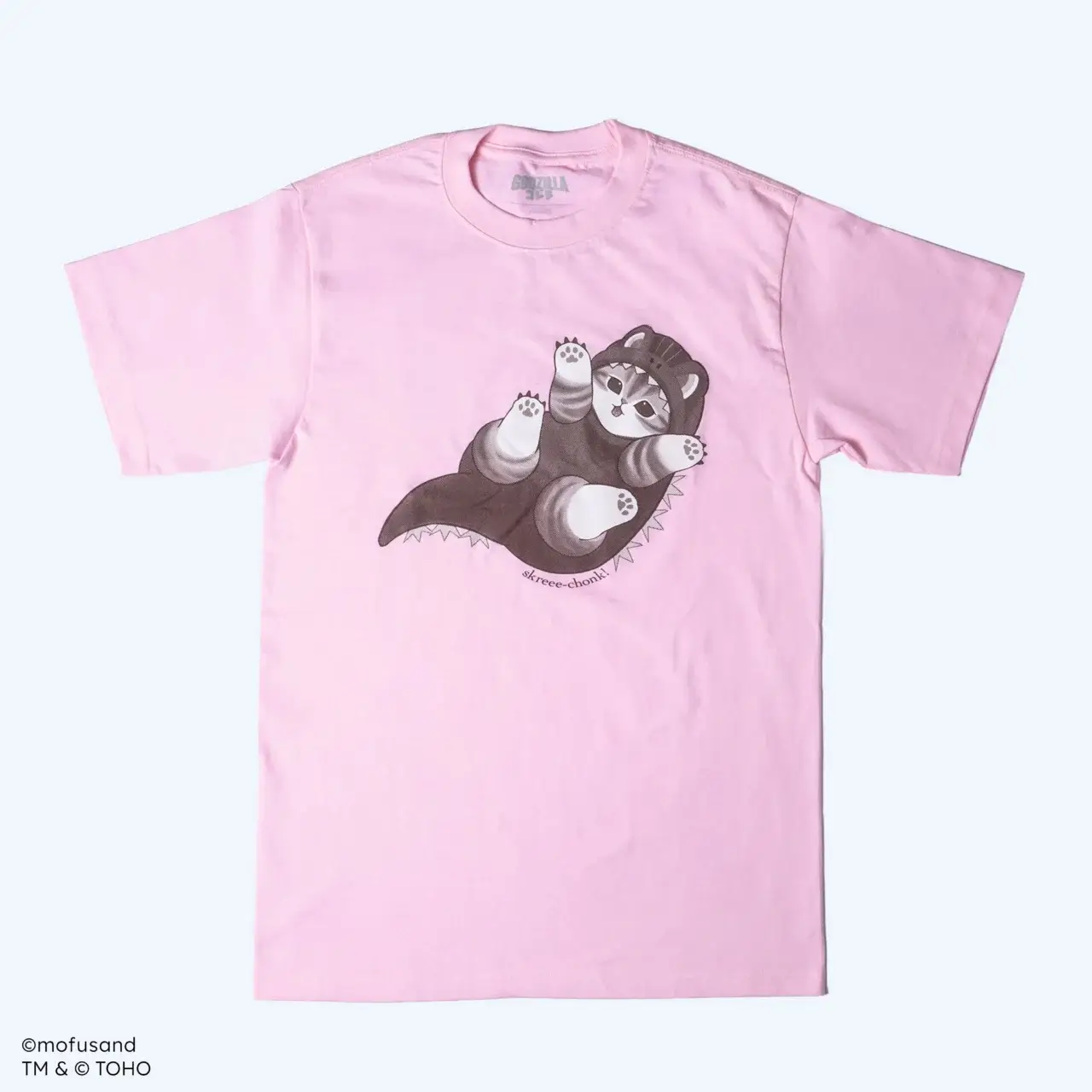 Godzilla mofusand Skreeonk Oversized Pink T-Shirt