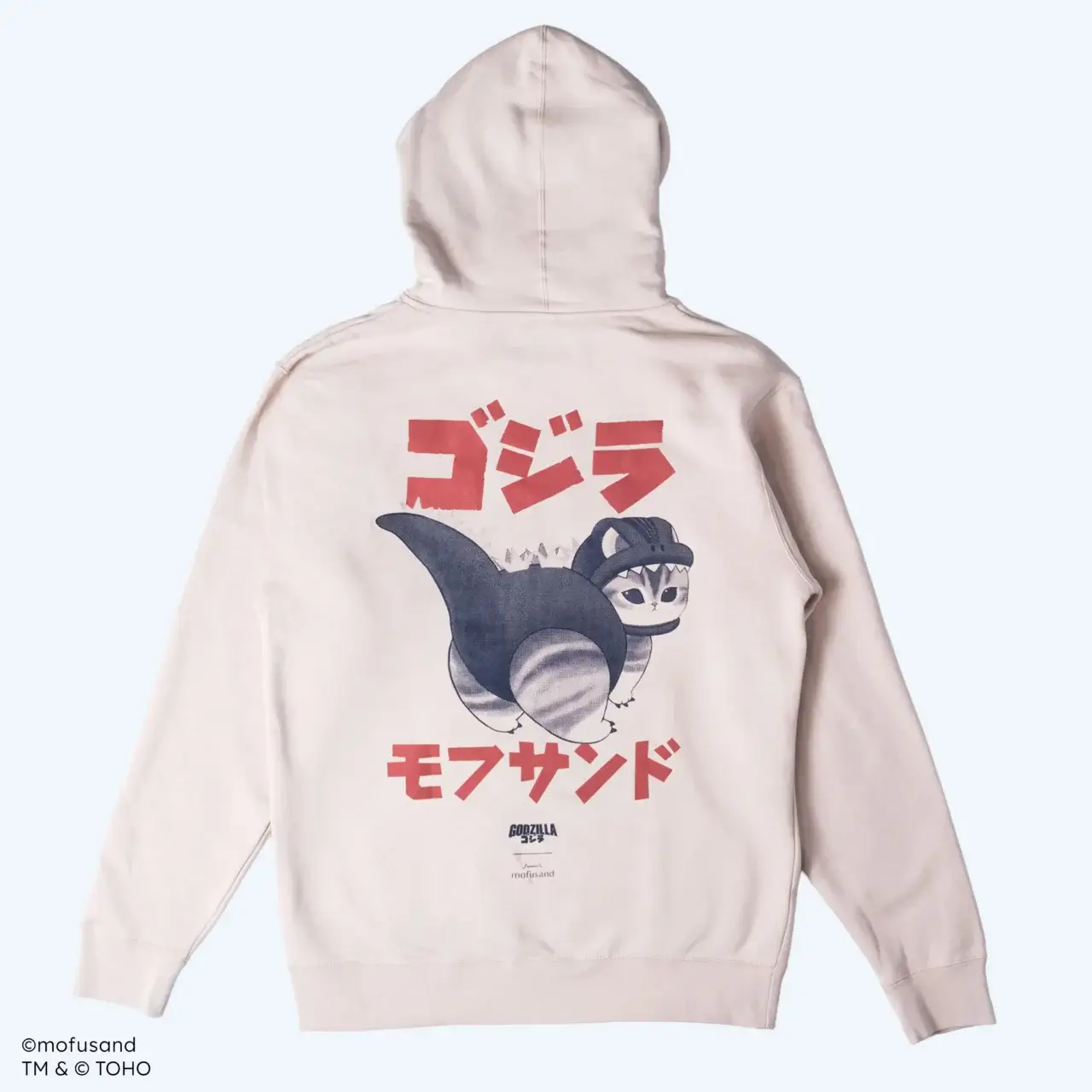 Godzilla mofusand Cream Pullover Hoodie