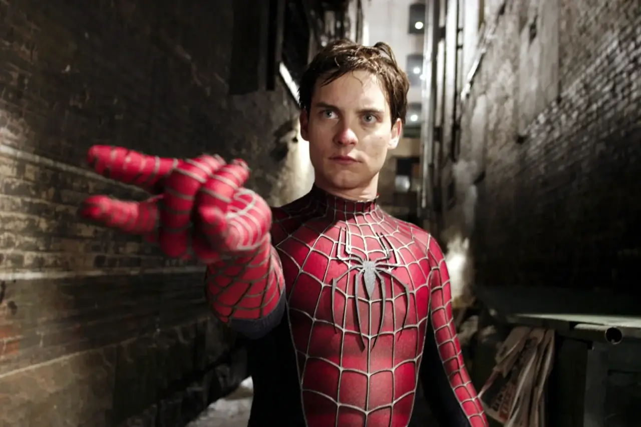 Tobey Maguire as Spider-Man.