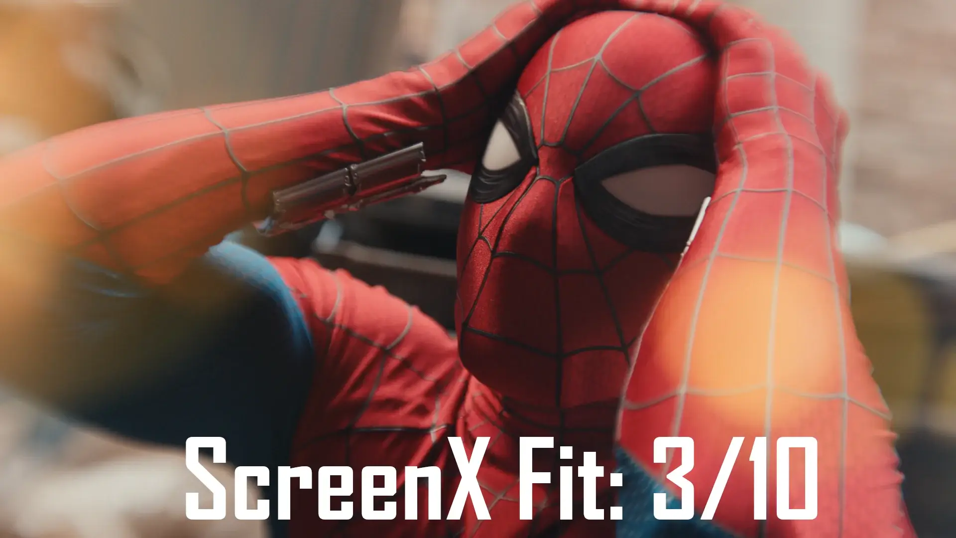 A costumed Tom Holland holds his head in pain in Spider-Man: Brand New Day.