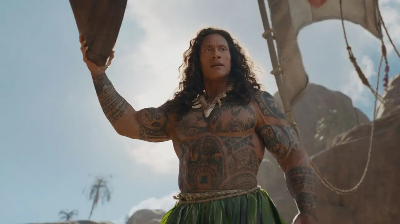 Dwayne Johnson as Maui in Moana.