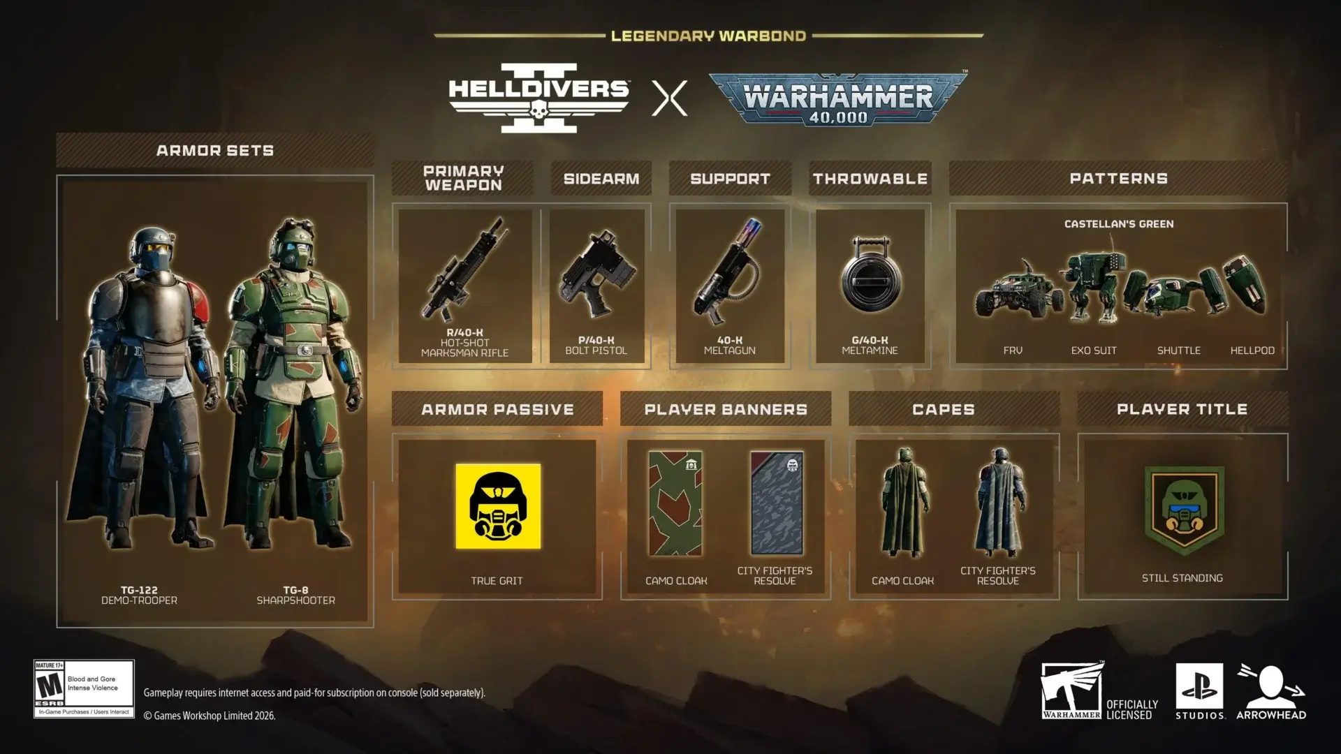 Helldivers 2 x Warhammer 40,000 Legendary Warbond