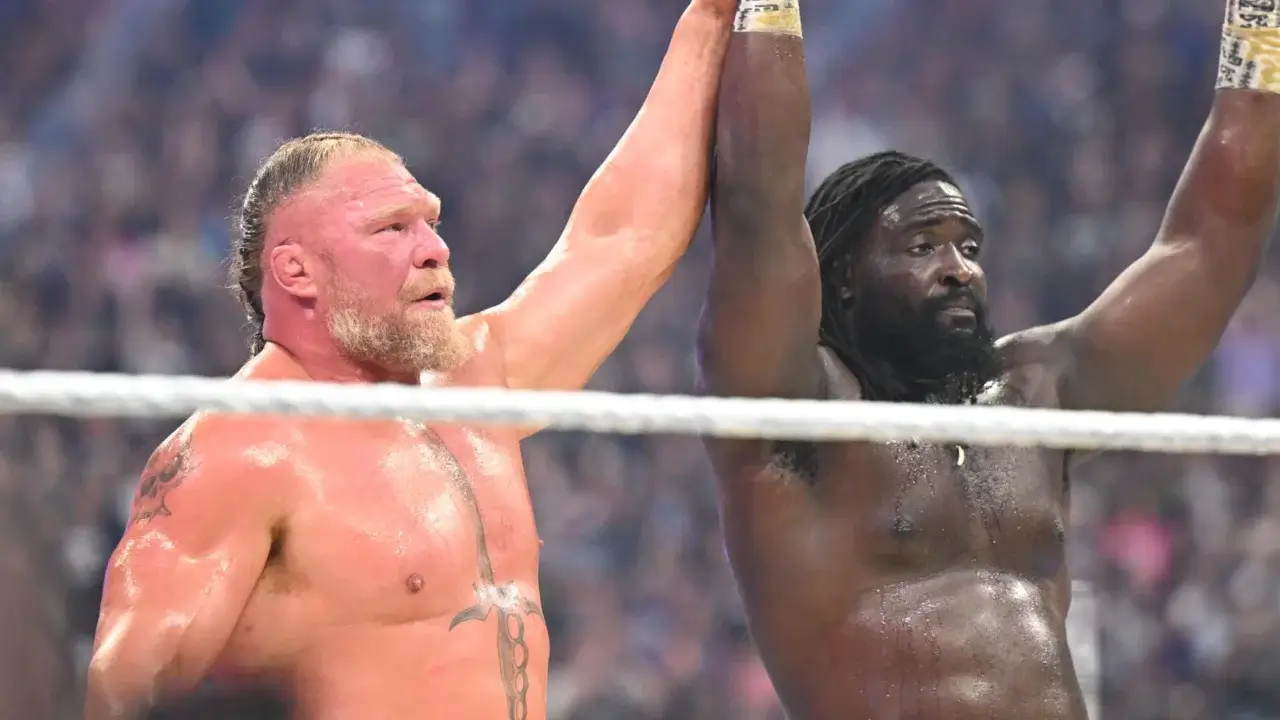 Brock Lesnar And Oba Femi at Summerslam.