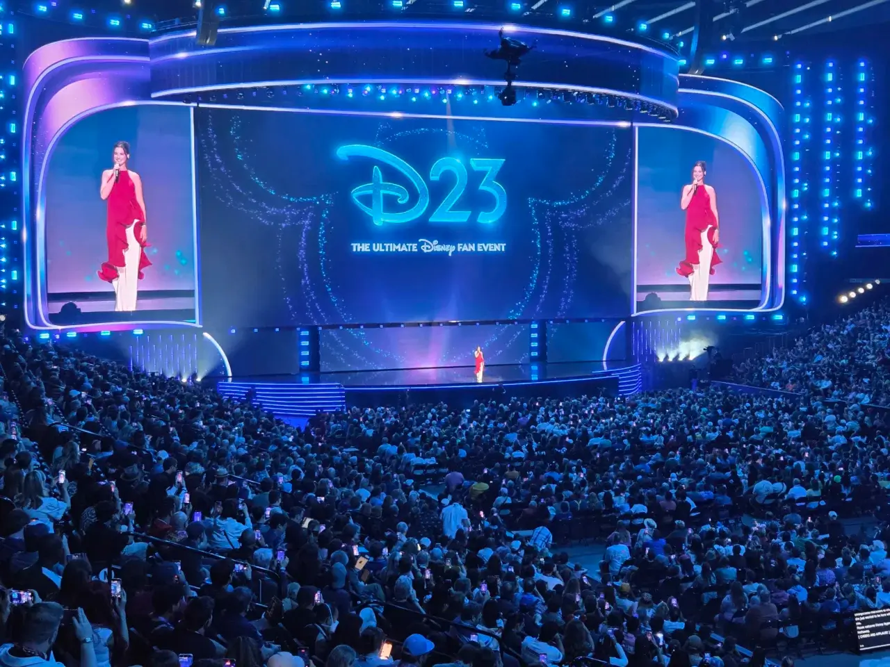 Anne Hathaway at D23 2026.