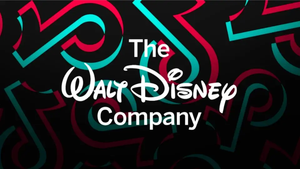 Disney and TikTok logos announcing new partnership for Disney+ creator content