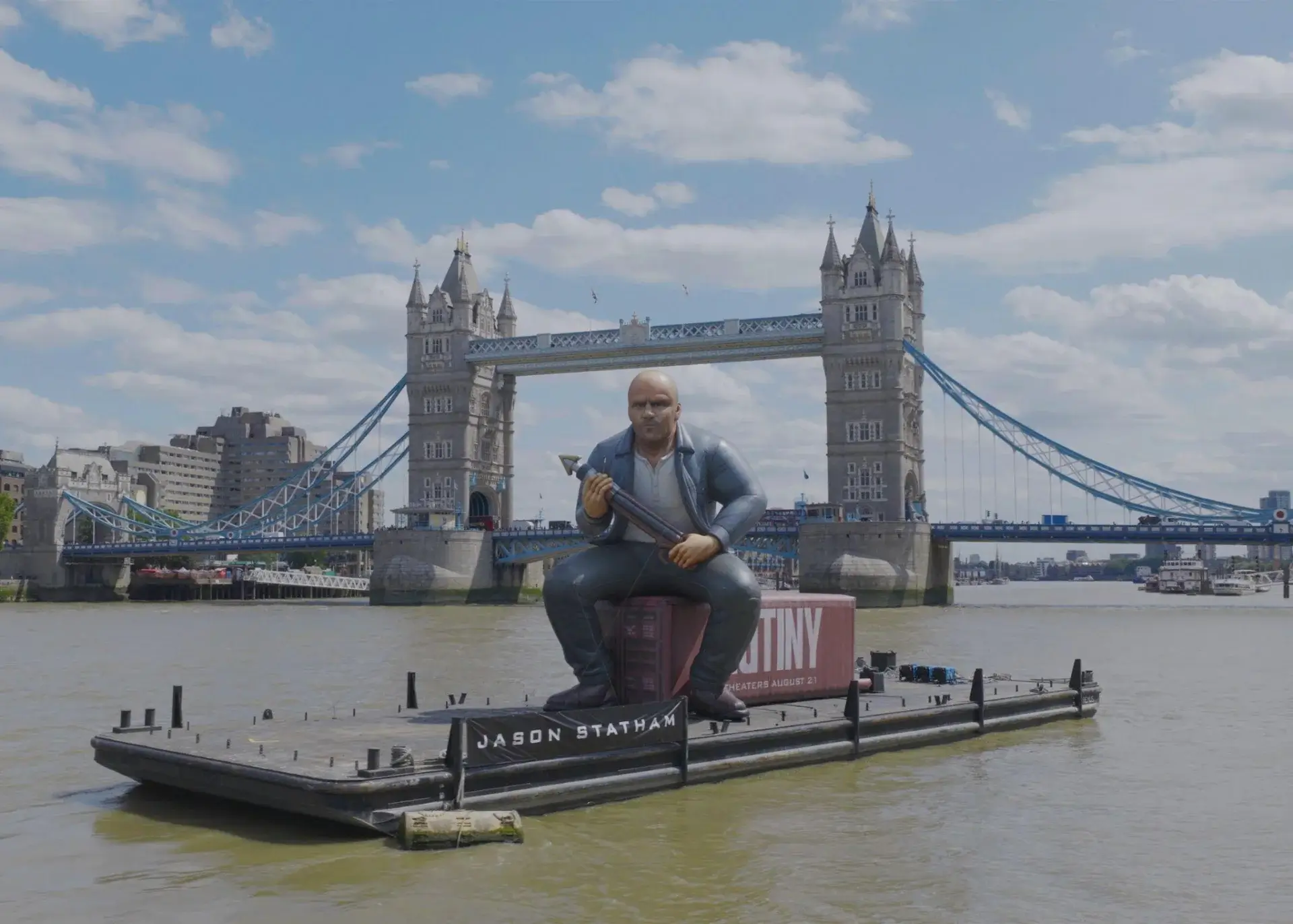 ‘Mutiny' Promotes Upcoming Movie With 30-Foot Tall Jason Statham Sailing Down The Thames