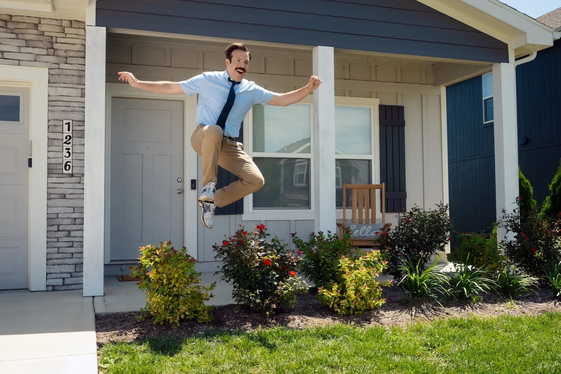 Jason Sudeikis in "Ted Lasso," now streaming on Apple TV.