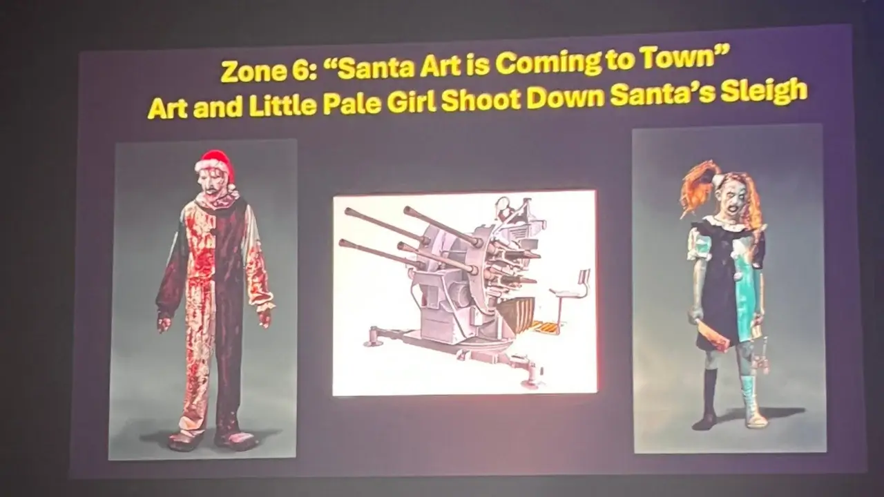 Art the Clown concept art for the Terror Tram.