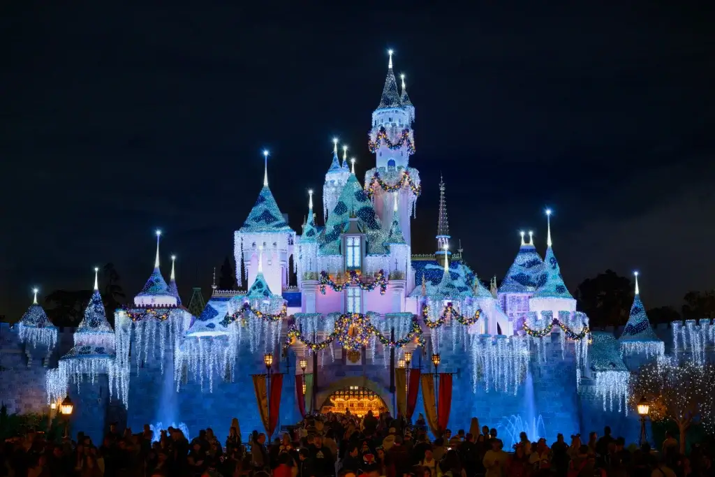 Sleeping Beauty's Winter Castle at Disneyland Resort.