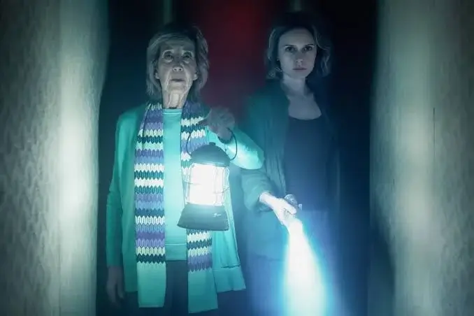 Amelia Eve and Lin Shaye in Insidious: Out of the Further.