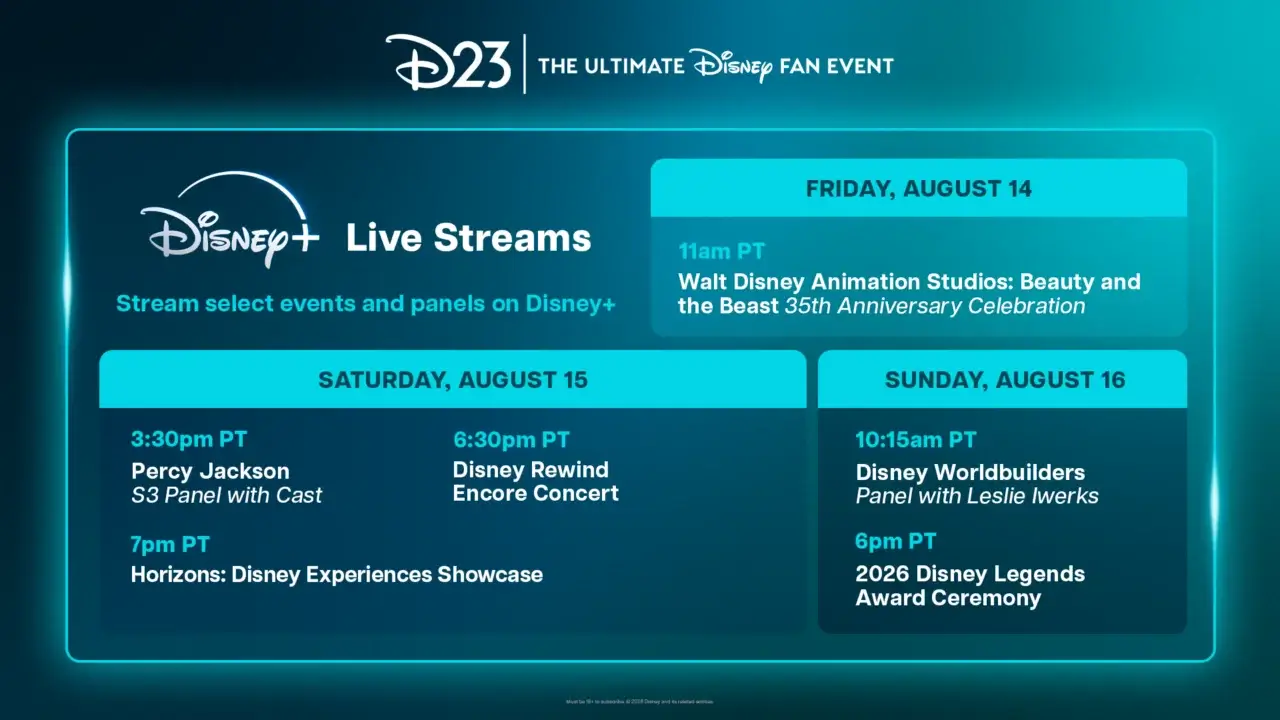 Disney+ live stream schedule