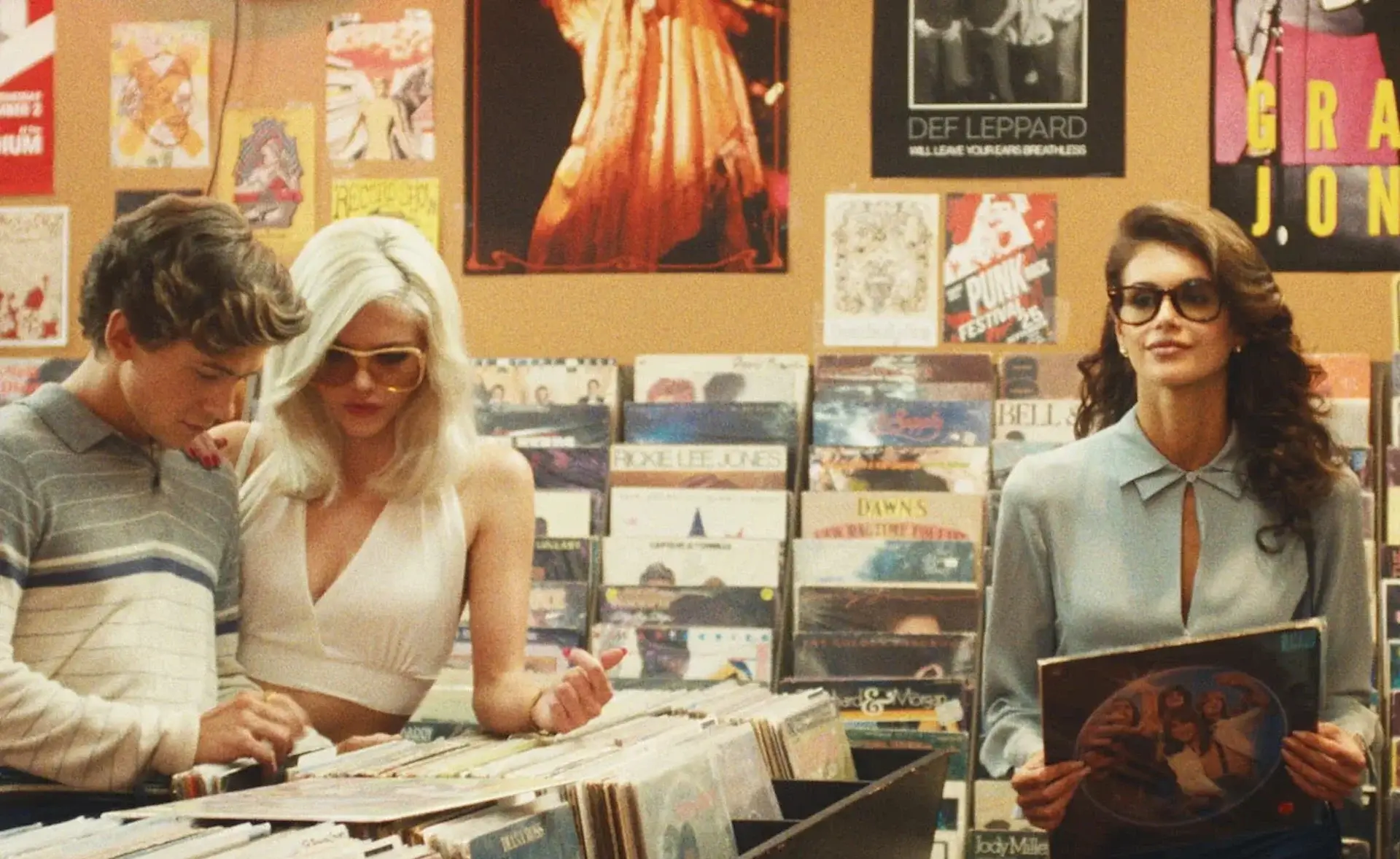 people in a record shop