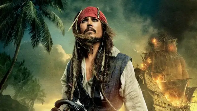 Johnny Depp as Captain Jack Sparrow in Pirates of the Caribbean