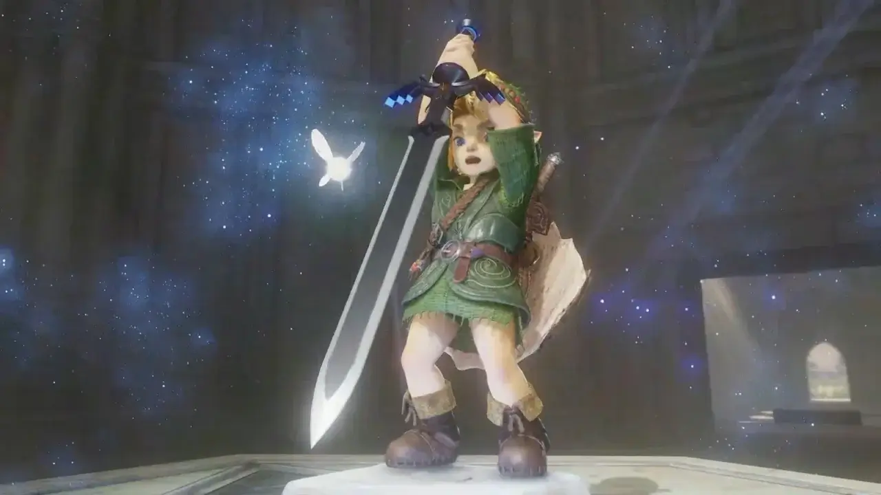 Link with the Master Sword.