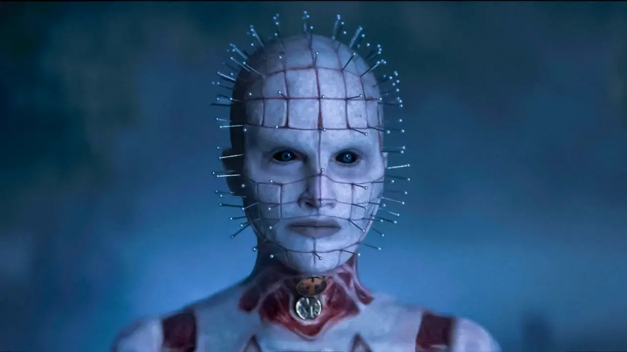Jamie Clayton as Pinhead in Hellraiser 2022. 