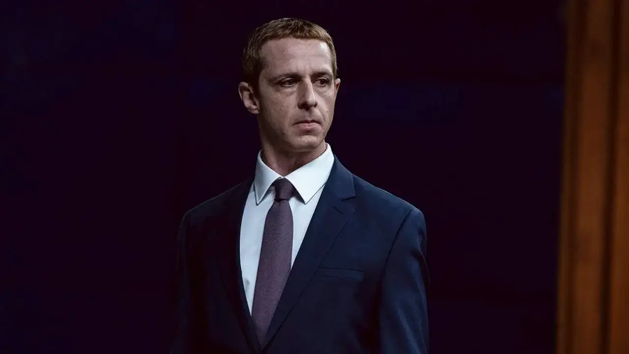 Jeremy Strong as Mark Zuckerberg in The Social Reckoning. 