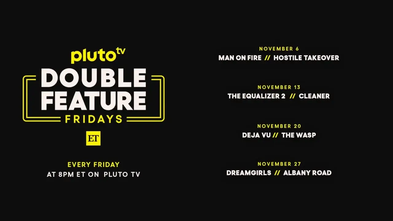 Pluto TV Fridays schedule for November.