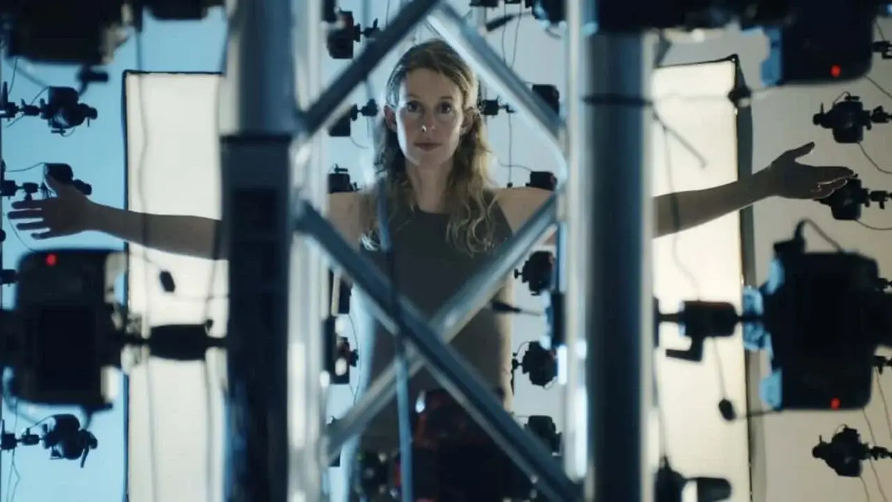 Elizabeth Holmes on the set of You Can See Everything.