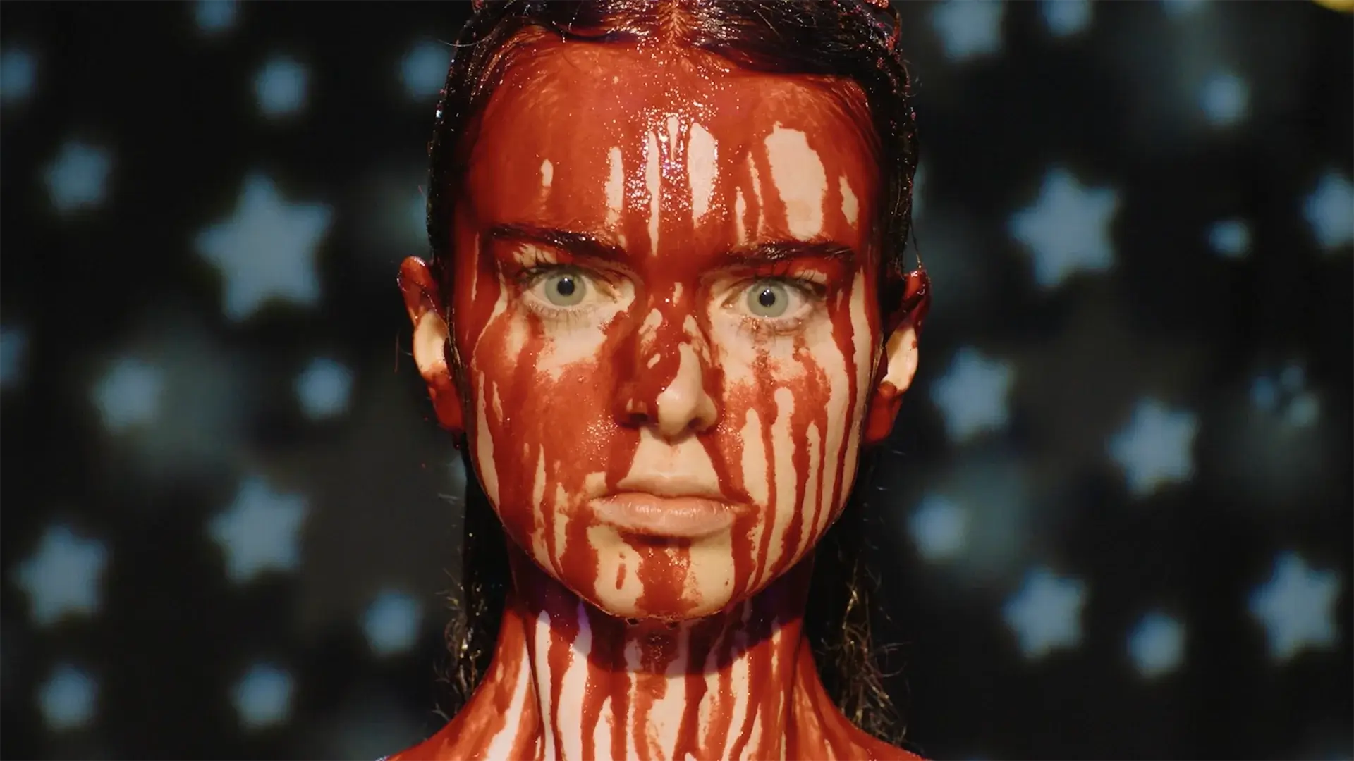Girl covered in blood