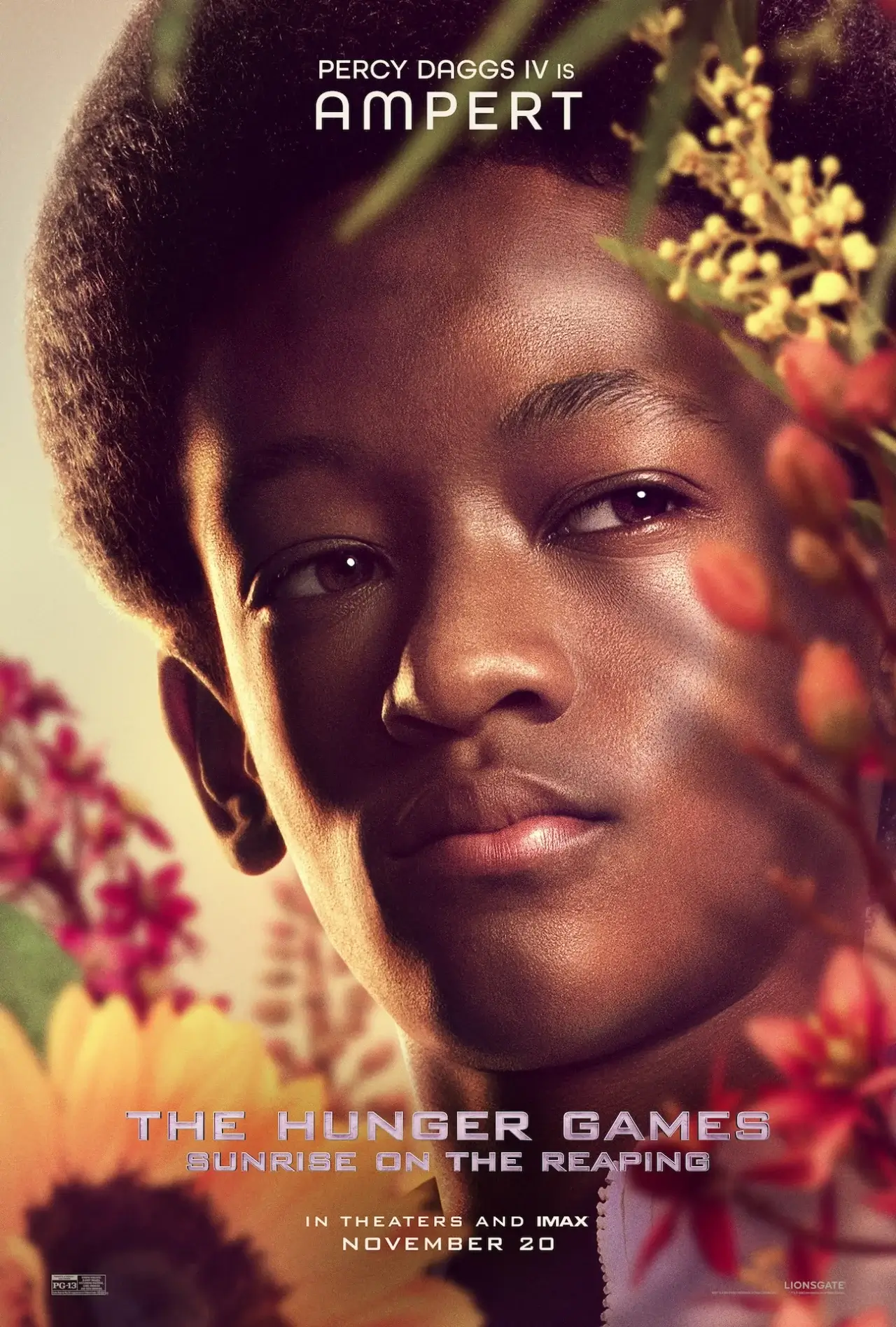 Boy in flowers.