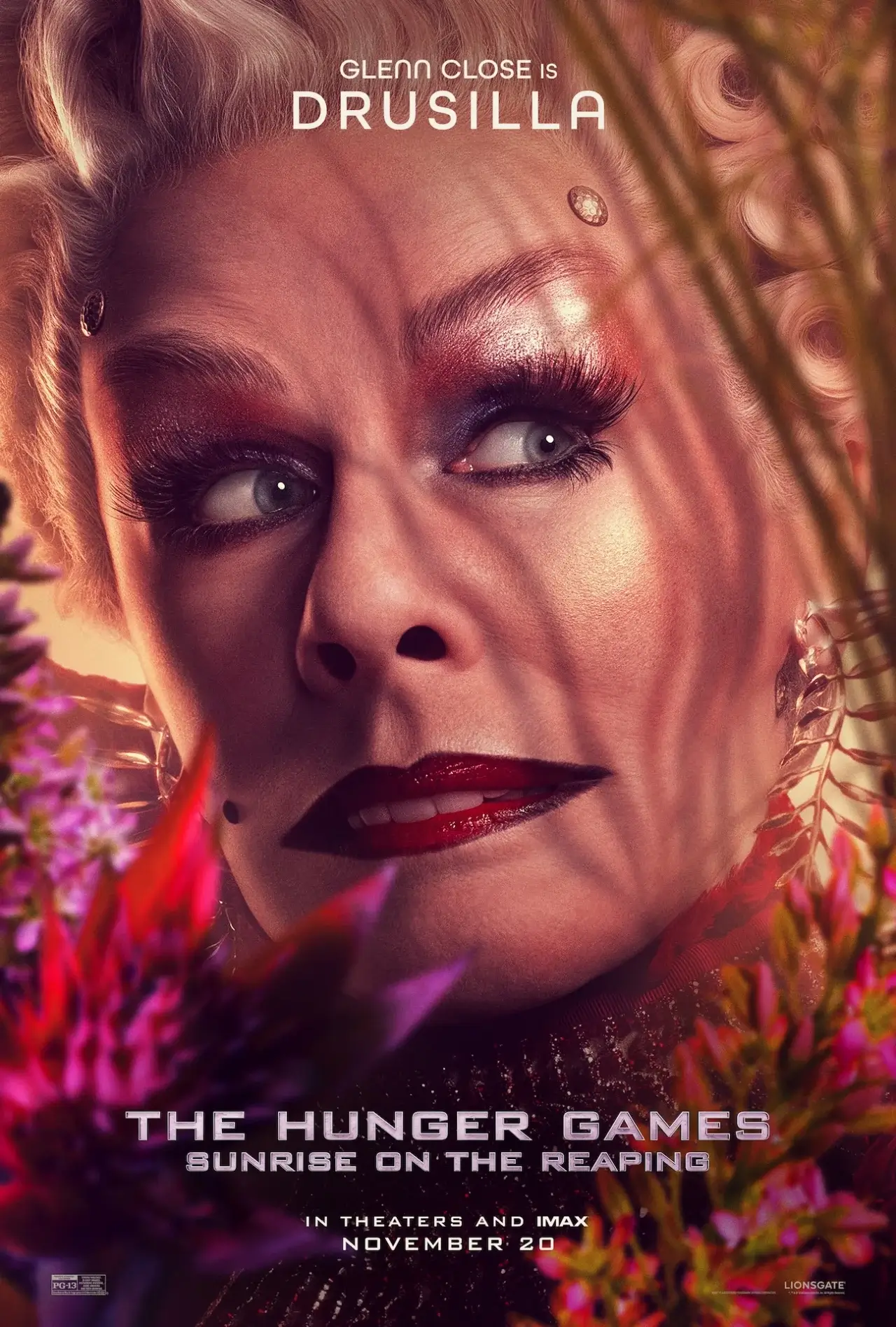 Woman in flowers.