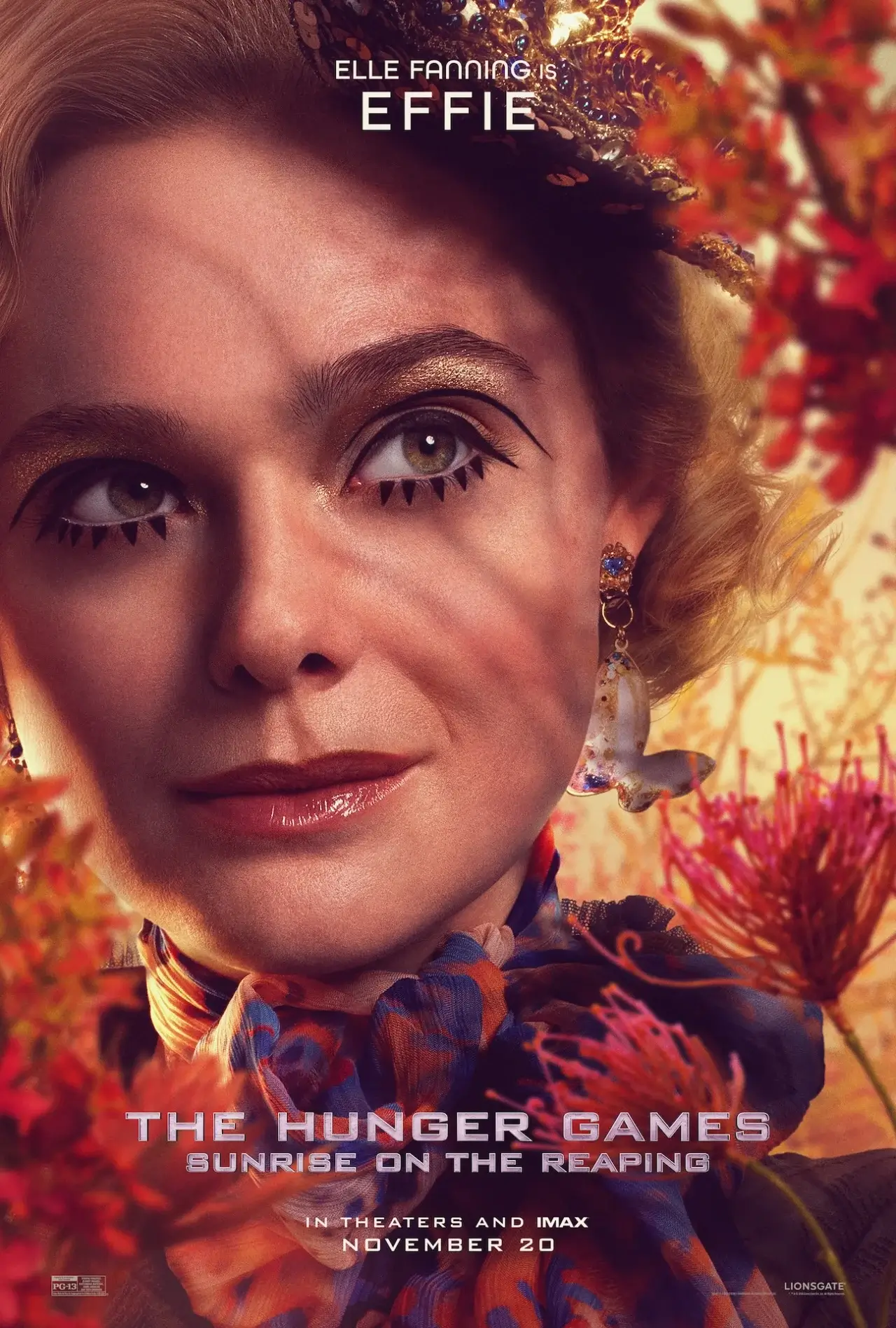 Woman in flowers.
