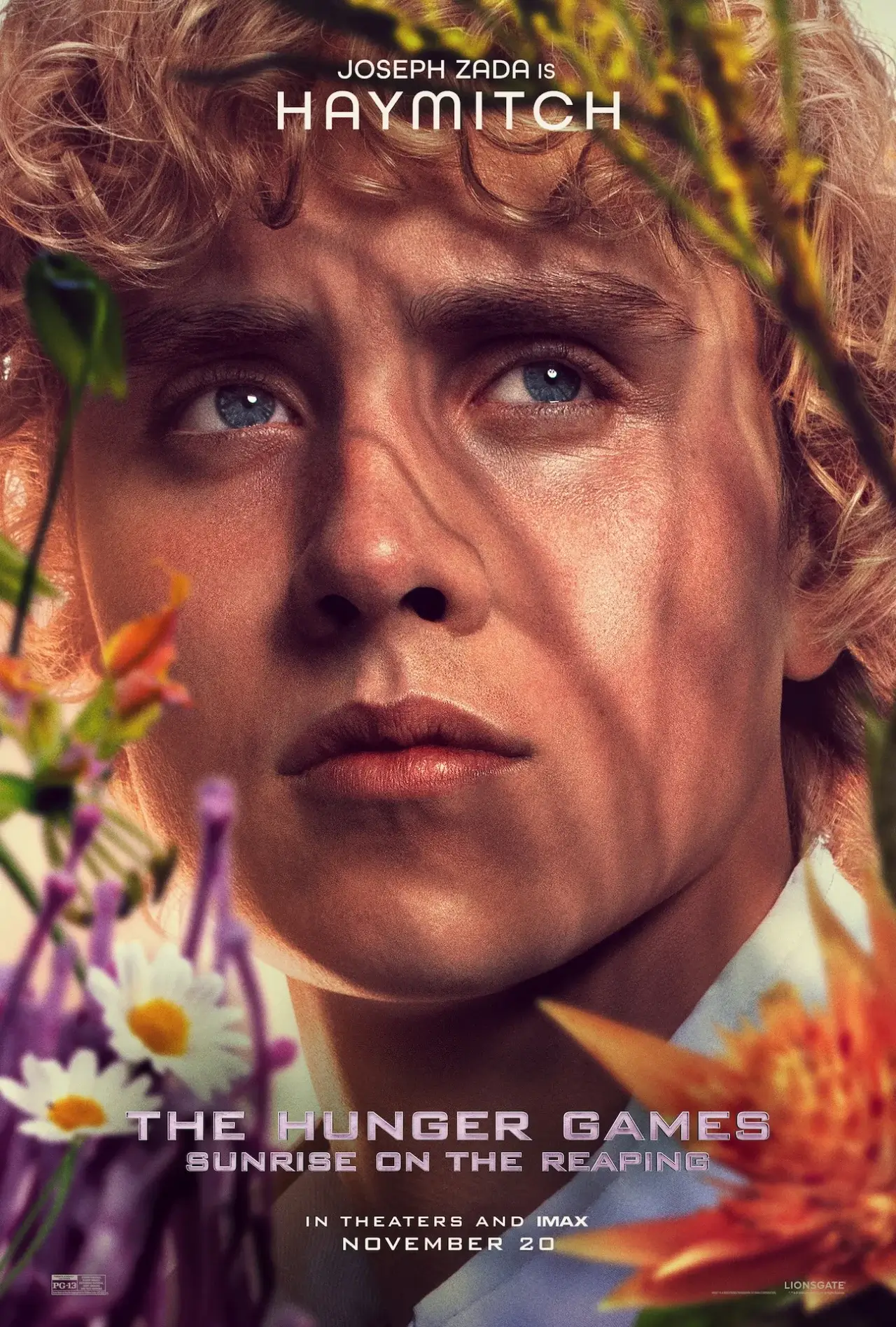 Boy in flowers.
