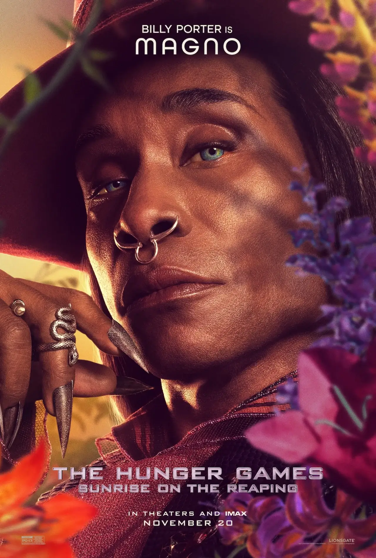 Person in flowers.