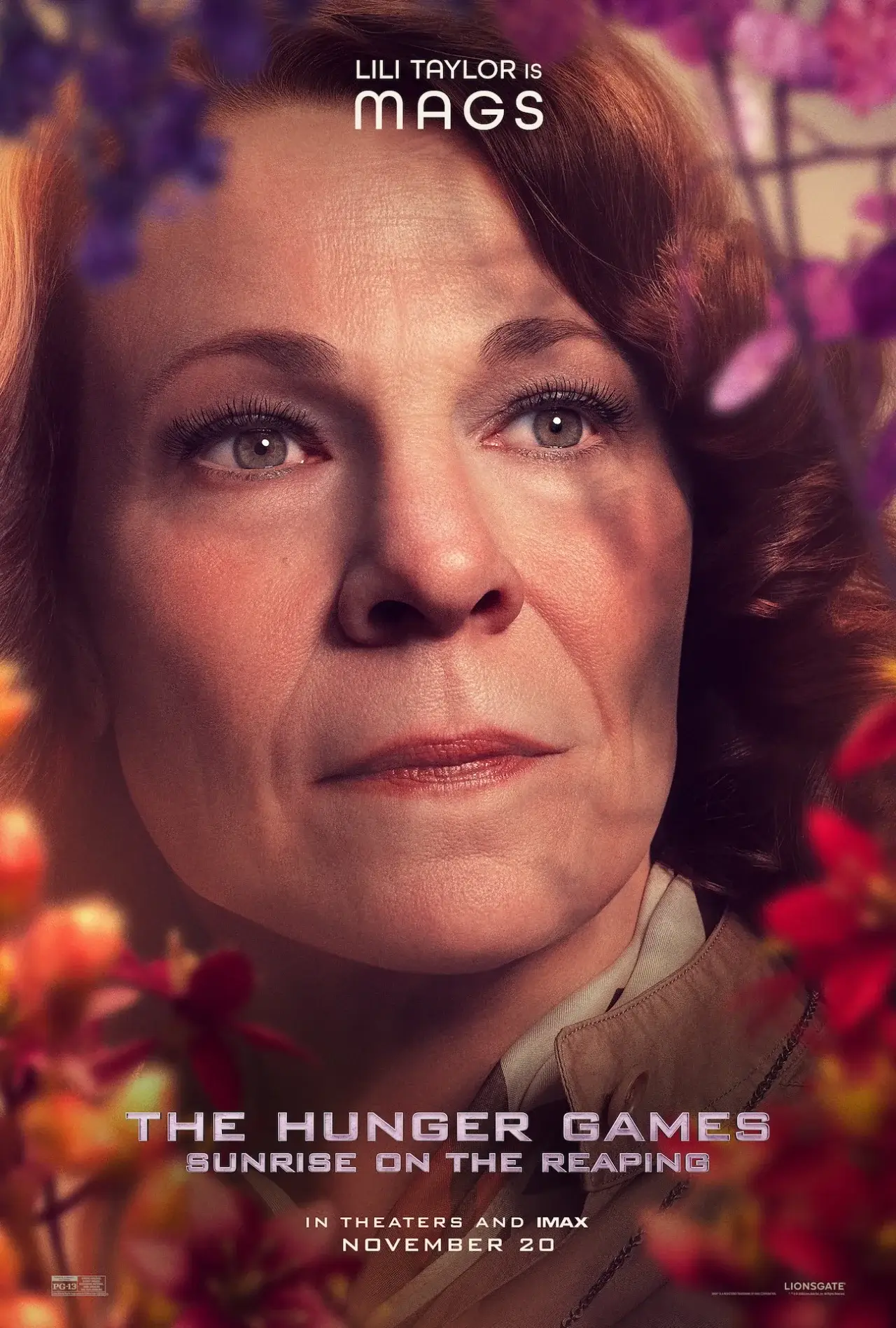 Woman in flowers.