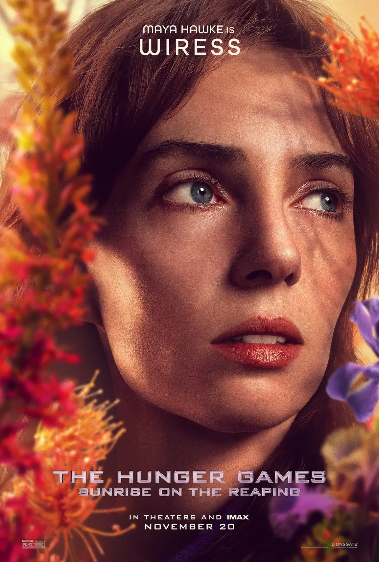 Woman in flowers.