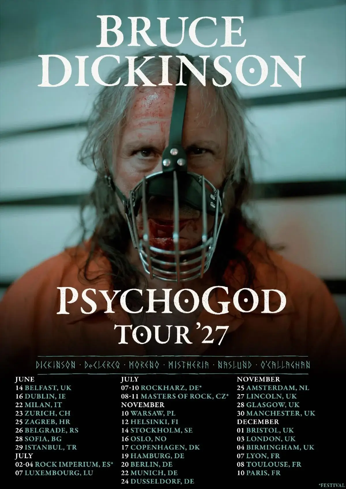 Bruce Dickinson PsychoGod tour poster.